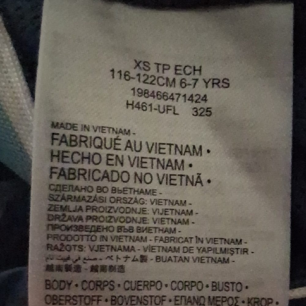 Converse XS Blue  Perforated Top Athletic Spellout tee top - Picture 6 of 13